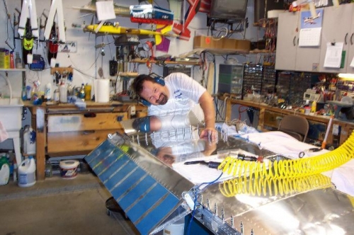 Trying to find more uncomfortable positions to rivet in..... :)