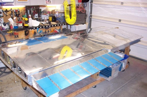 Right wing skin work complete!