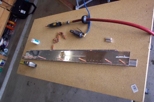 Drilling the Rear spar stiffener