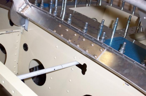 Riveted the front splice plate