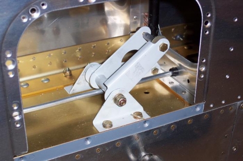 Pitot tube sensing line routed under Aileron bellcrank.