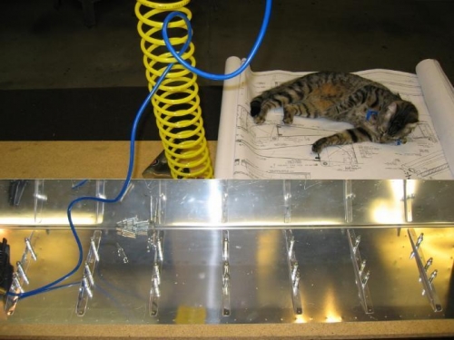 Match drilling the Aileron skin stiffeners