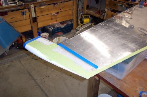 Filler applied to the rudder
