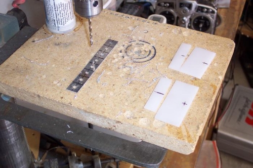 Drilling the wear blocks to correct diameter