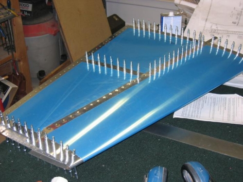 1/2 way through riveting the skin